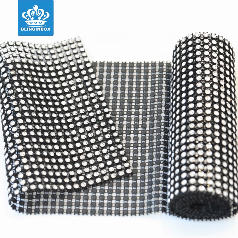 Blinginbox более 23 Цвета Width14cm 24 ряда 4 мм черный, серебристый цвет пластик сетки простыни без цирконами для термос чашки