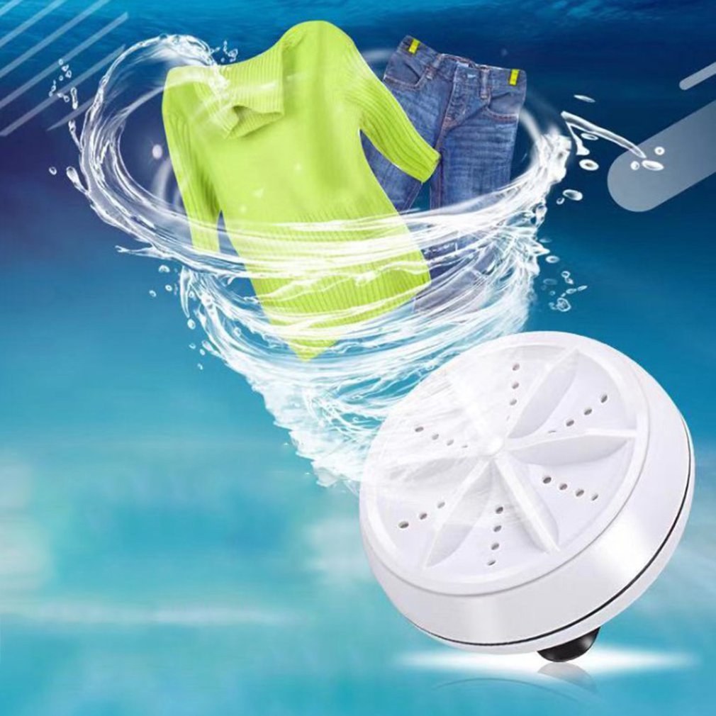 Mini Ultrasonic Washing Machine Portable Turbo Personal Rotating Washer Convenient Travel Home Business Travel