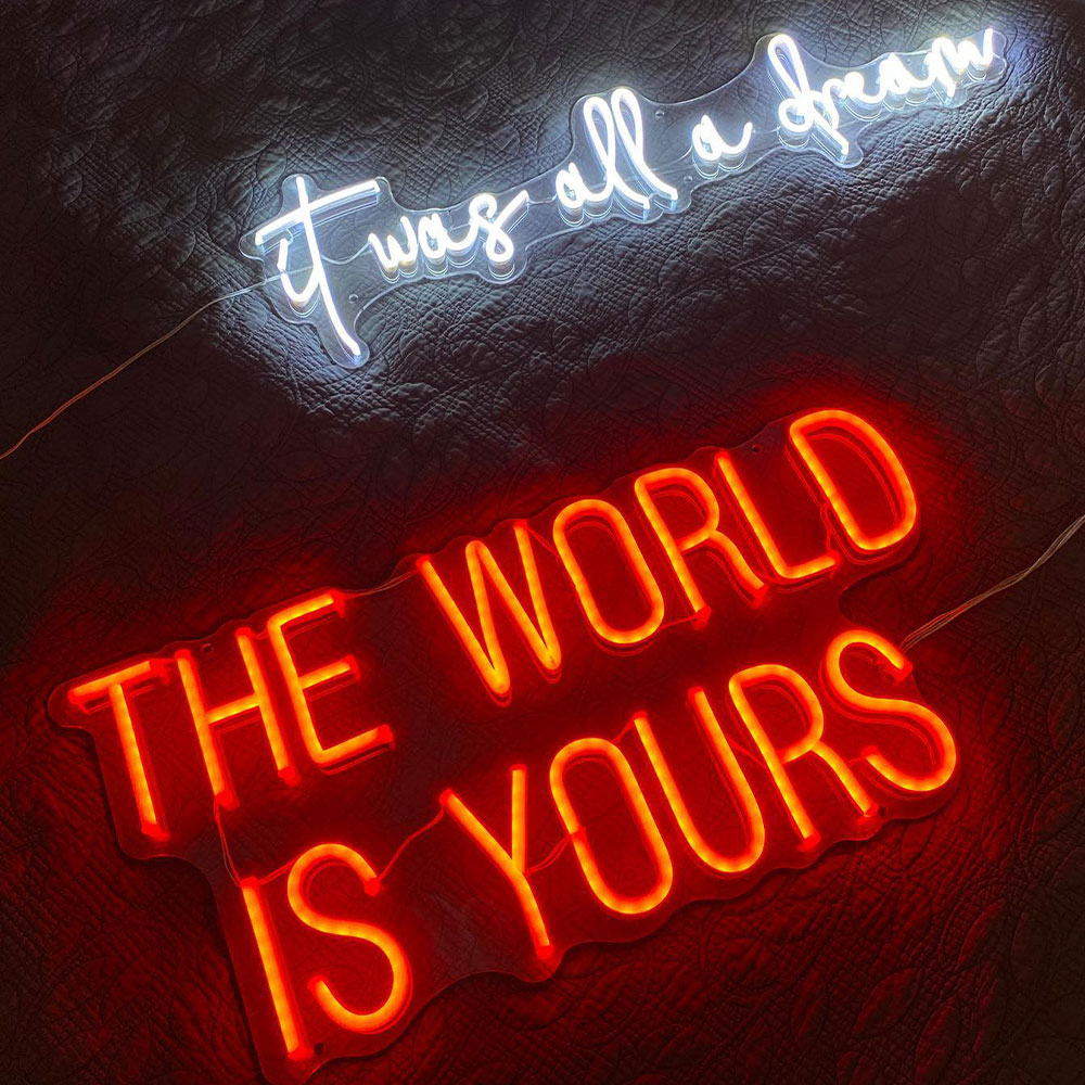 The world is yours неоновая лампа Светодиодная Светящаяся вывеска пользовательские неоновая вывеска для организаций и магазинов украшение дома