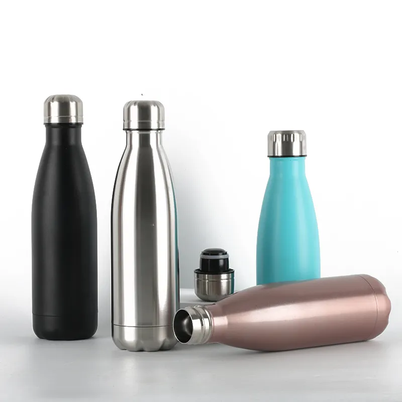 Bottle Water 500 Ml Double Wall Vacuum Insulated Stainless Steel Cola Shape Water Bottle