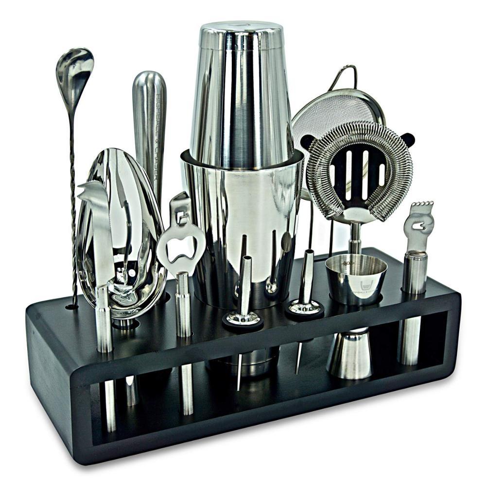 Factory Customized Stainless Steel Cocktail Shaker 24oz Martini Boston Shaker Bartender Kit