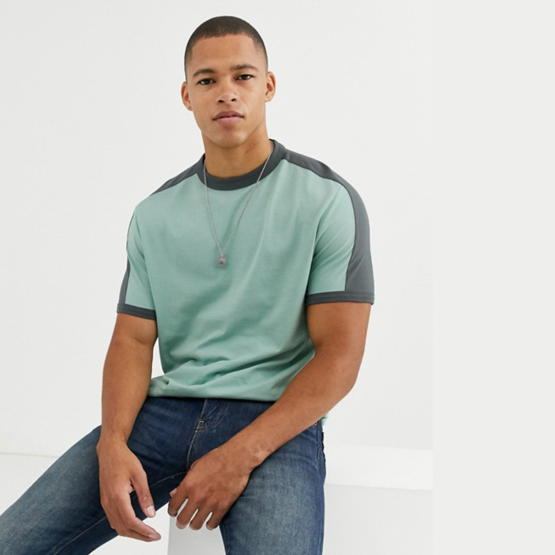 OEM пользовательские оптовая продажа для мужчин серый сбоку полосатый Crewneck плотная пустой органический хлопок Футболка