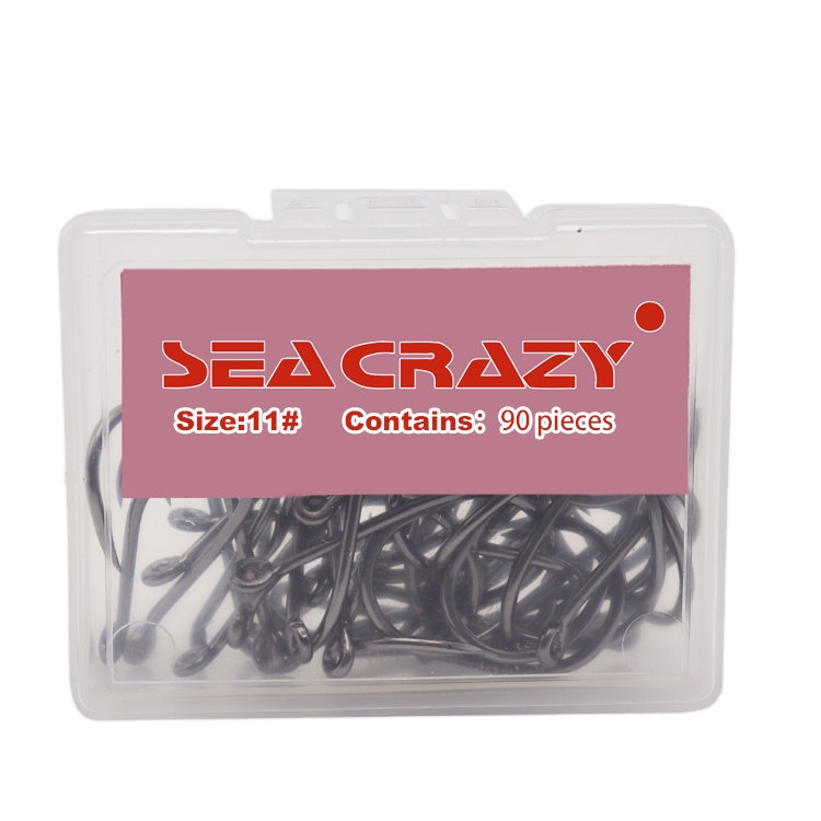 Factory High Carbon Steel Boxed Barbed Fishing Hooks Fish Box Hook With Circle 100pcs Hooks