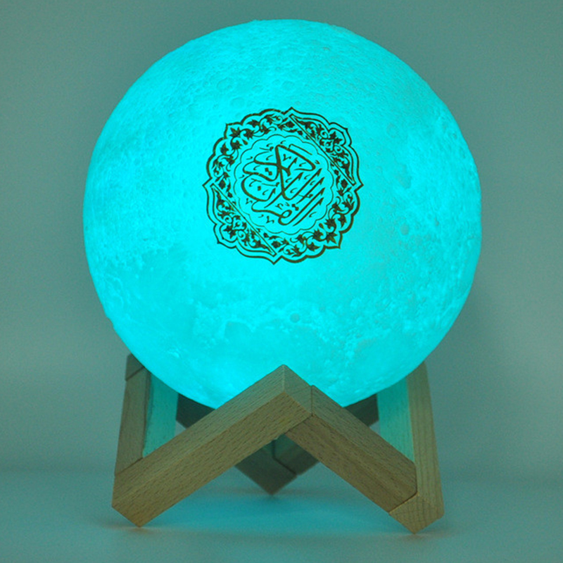 2021 LED night ligh moon lamp islamic touch portable digital bluetooths quran speaker mp3 quran players