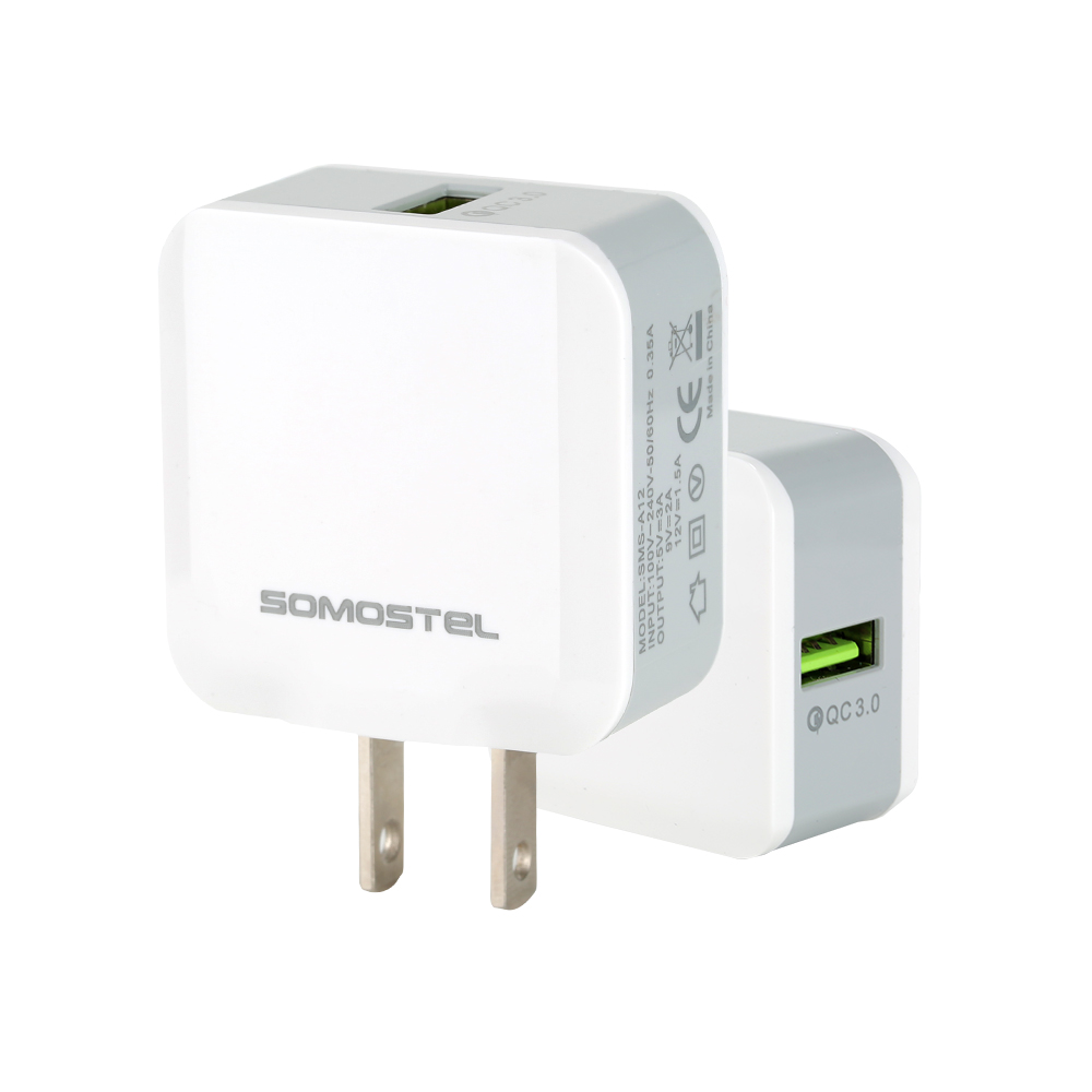 [Somostel] SMS-A12 QC3.0 телефон USB настенное зарядное устройство с OEM заказной печатью логотипа