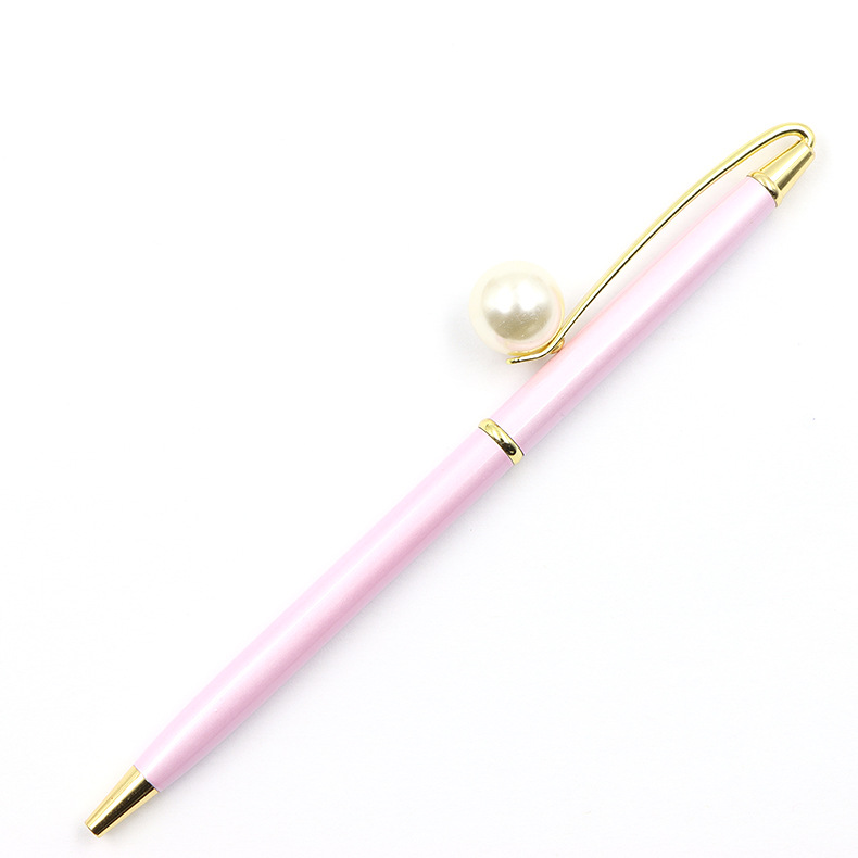 Student School Ball Point Pen Pearl Ornament Pen Clip Queen Mace Metal Gift Advertising Pen