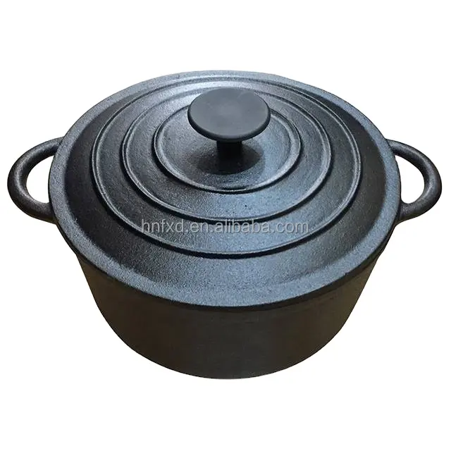 Round Shallow Cast Iron Casserole Pot Oven With Enamel Coating