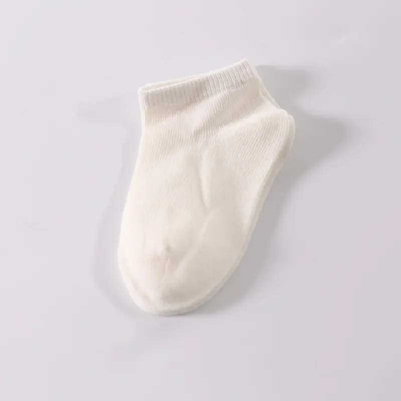 New Design Wholesale Cute Solid Color Combed Cotton Baby Sock Kids Ankle Socks