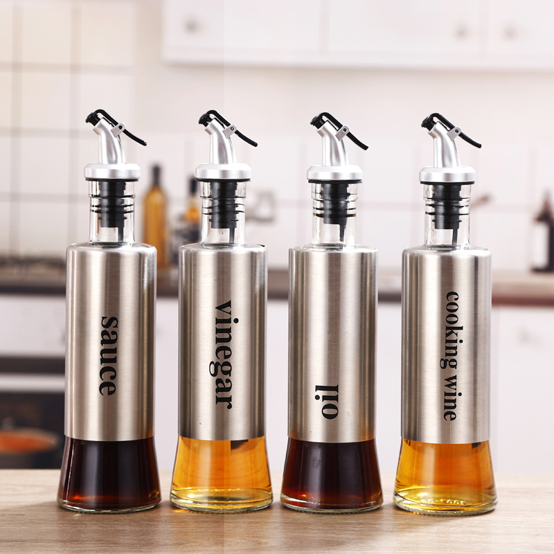 Olive Oil Sprayer Dispenser Stainless Steel Oil Sprayer Bottle for Cooking Vinegar Sprayer Silver Metal cooking Tools