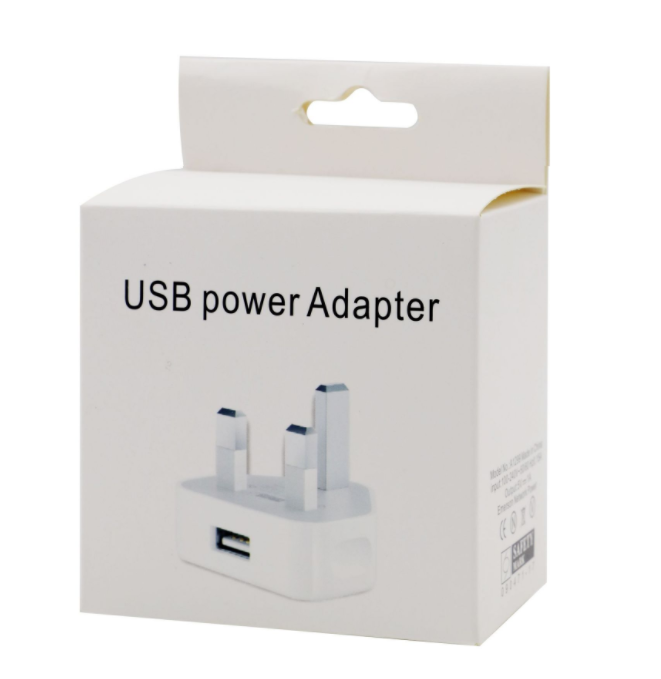 3 Pin штепсельная вилка Великобритании с одним портом 1 USB настенное зарядное устройство 1A UK адаптер питания Пользовательский логотип дорожный адаптер с розничной упаковкой зарядное устройство для дома в Великобритании