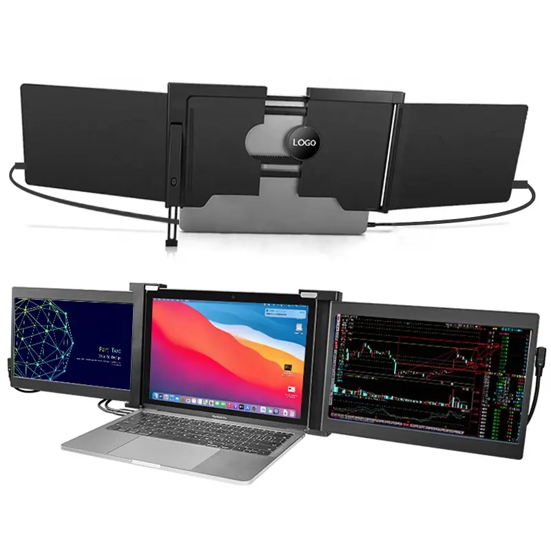 Factory supplier  Full HD extra screen for laptop workstation Portable triple Monitor