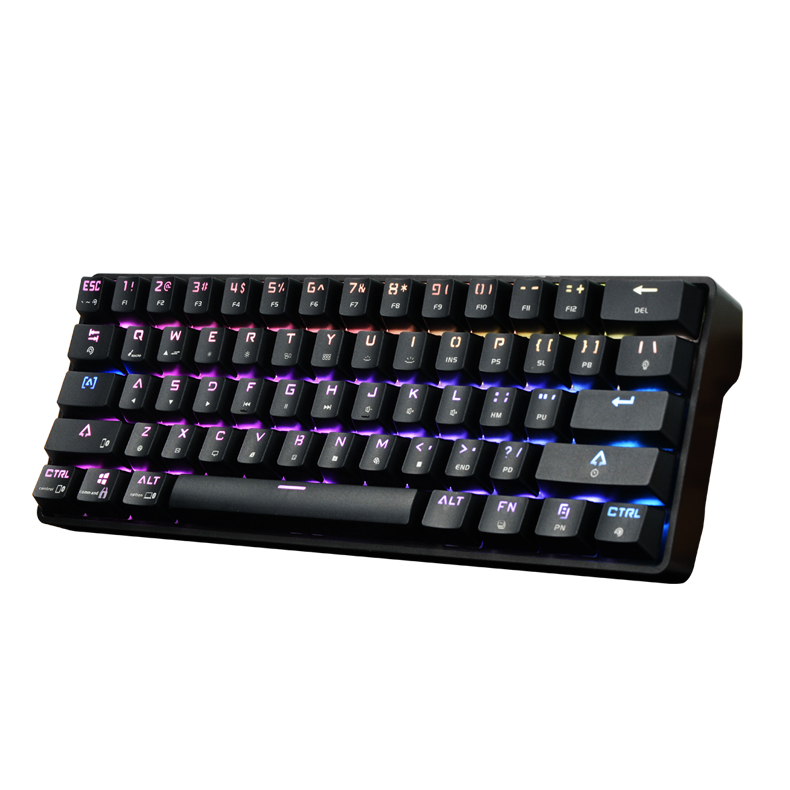 Проводной и беспроводной двойной режим 61 Ключи RGB игровая клавиатура эргономичная Горячая замена клавиатура Горячая замена механическая клавиатура