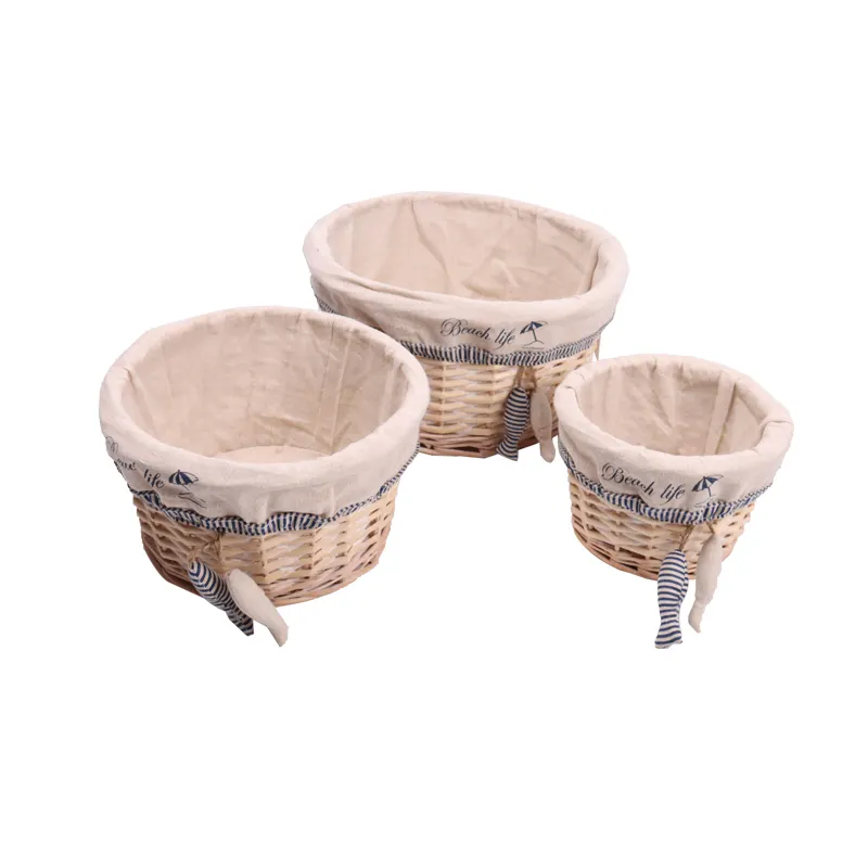 Oem decorative round wicker home storage basket for sale