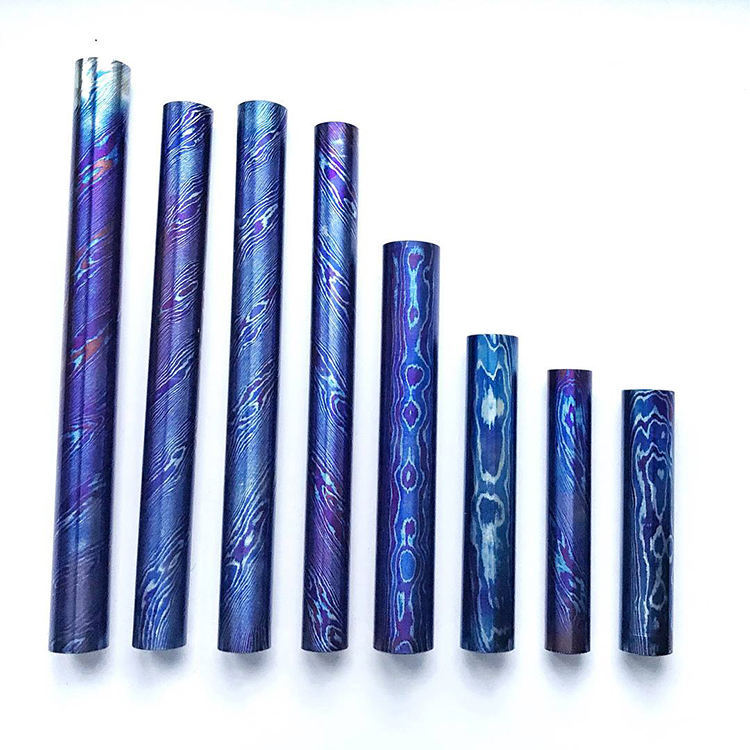 manufacturer quality titanium damascus Mokut timascus rod/tube/pipes/plate grade 5 titanium bar customized price per kg