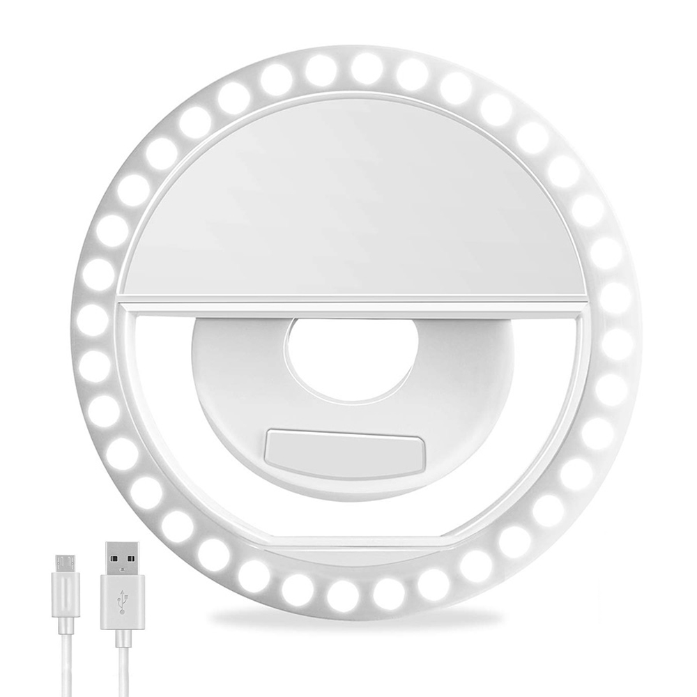 RK12 36 LED селфи USB перезаряжаемая светодиодная селфи кольцевая лампа для мобильного телефона