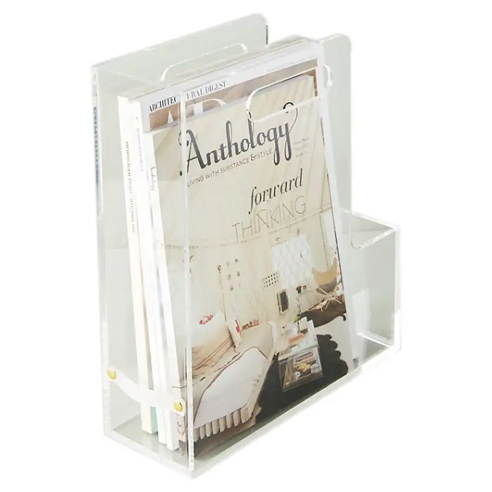 Clear Magazine Files Butler Acrylic Stationary Organizer Acrylic Magazine Holder