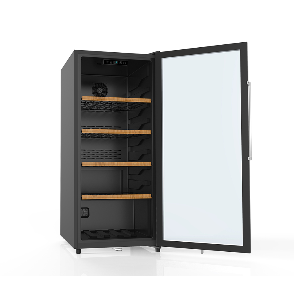 High Quality Wholesale 102 Bottles Custom Cheap Wooden Shelf Wine Refrigerator Cooler