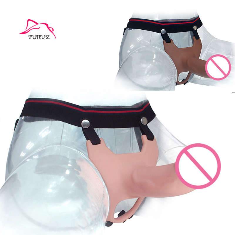 Sunfoo Oem Realistic Huge Strap On Wearable Dildo Silicone Penis Toy Dildo With Belt Big Rubber Penis Realistic Artificial Penis
