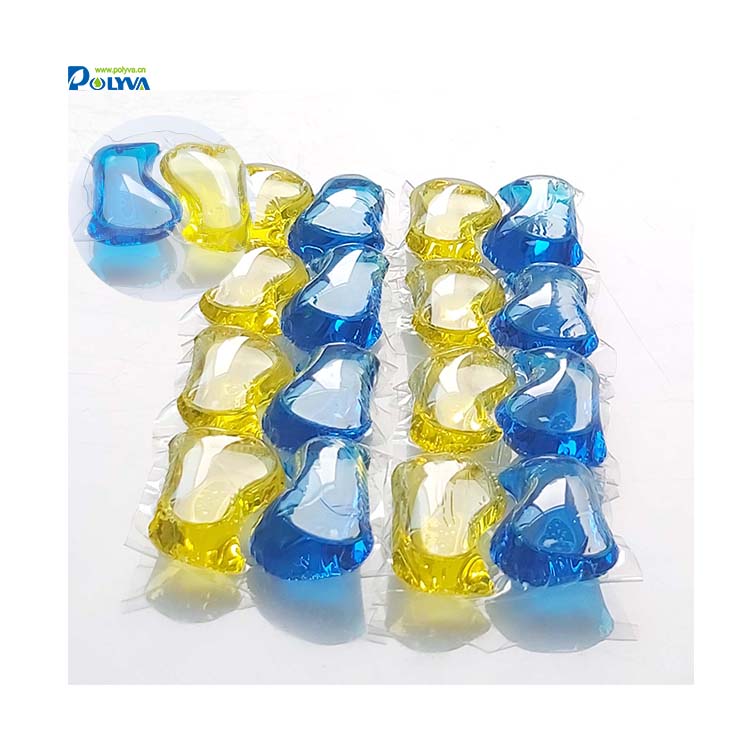 15-25g 2 in 1 yellow and blue water soluble laundry capsules