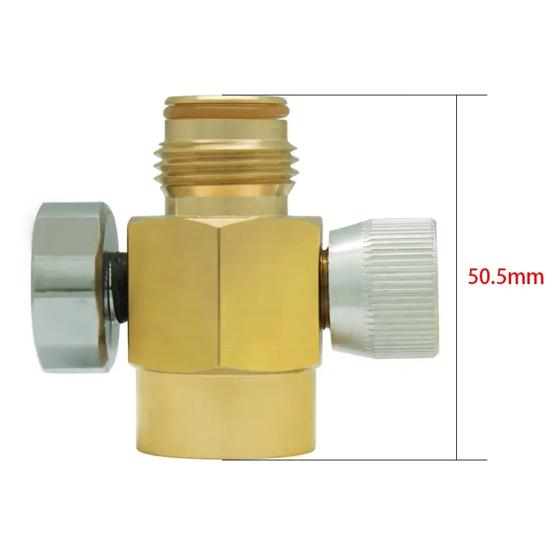 Brass Made Paintball Inner Thread TR21-4 CO2 Tank On/Off Valve with 3000 Psi Gauge