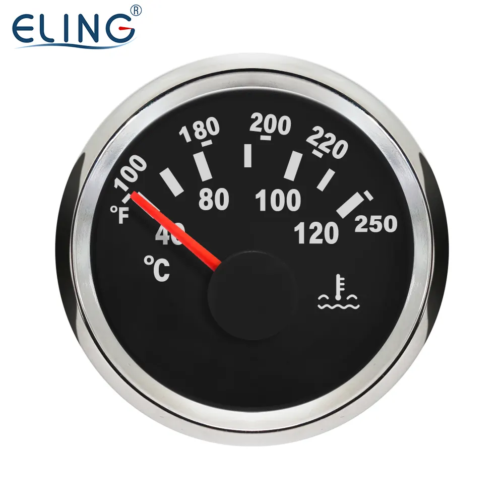 ELING 52mm Water Temperature Gauge Meter 40-120 Degree 301-22ohm With Red Backlight 9-32V
