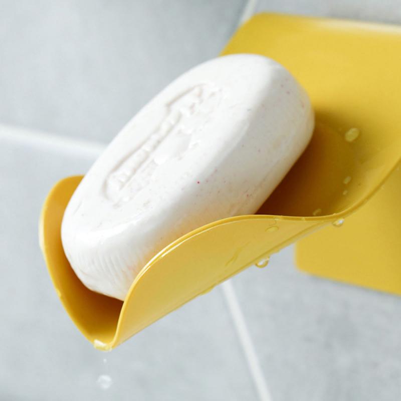 Wall-suction Drain Soap Dish Leafology Decorative Drainage Soap Holder Soap Holder Storage Container Home Bathroom Accessories