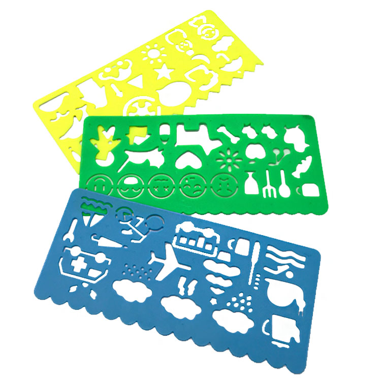 Plastic Cheap Custom Kids Stationery Plastic Drawing Template Stencils/Stencil Set For Painting