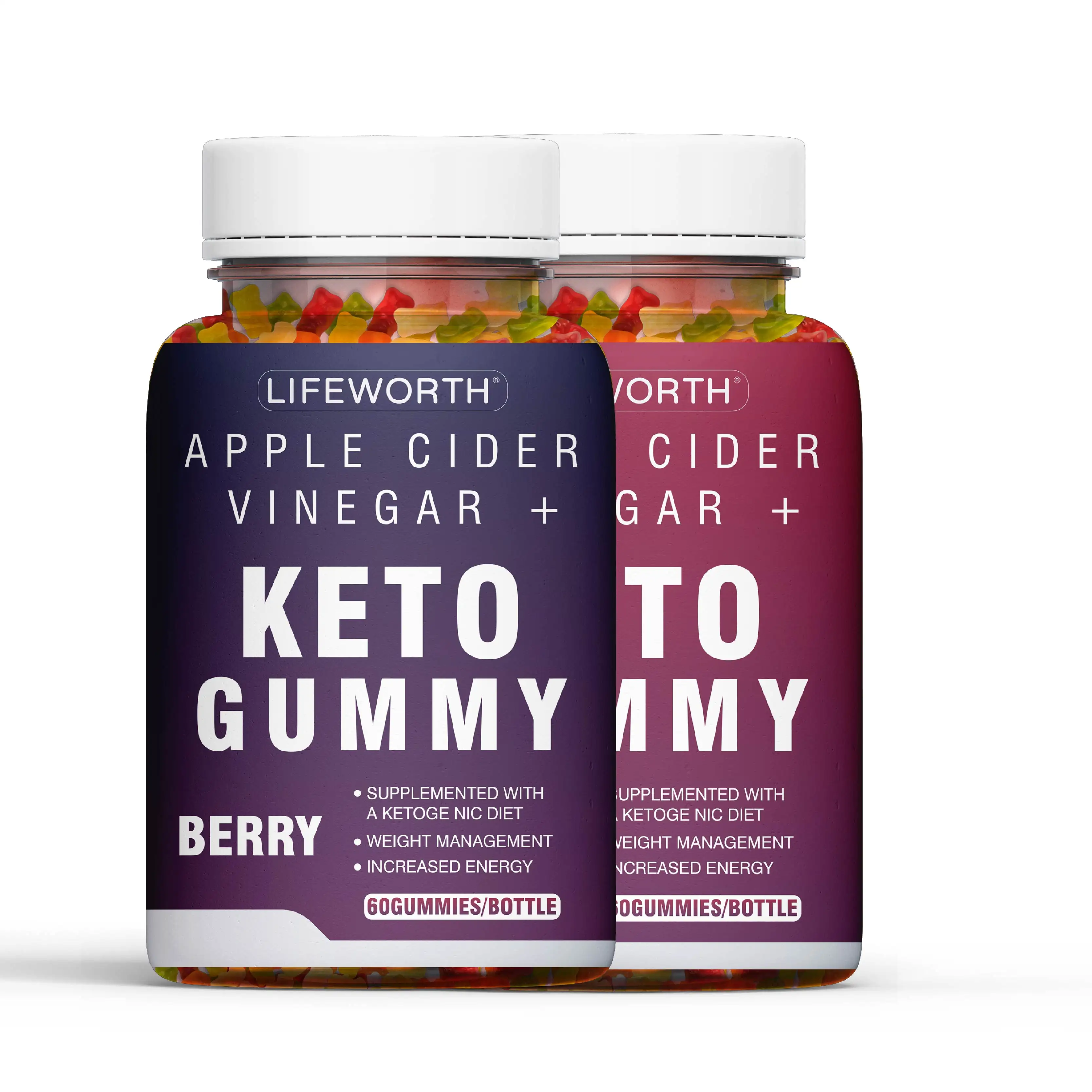 Lifeworth private label pre workout keto food supplement keto apple cider vinegar gummies