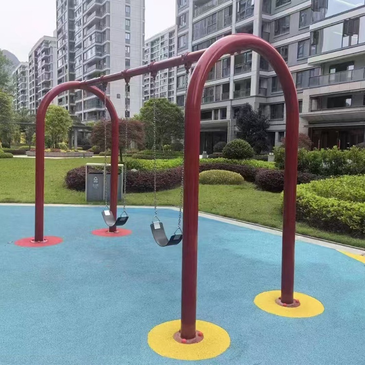 Outdoor Playground City Park Metal Kids Swing Set Children Garden Swing Amusement Playing