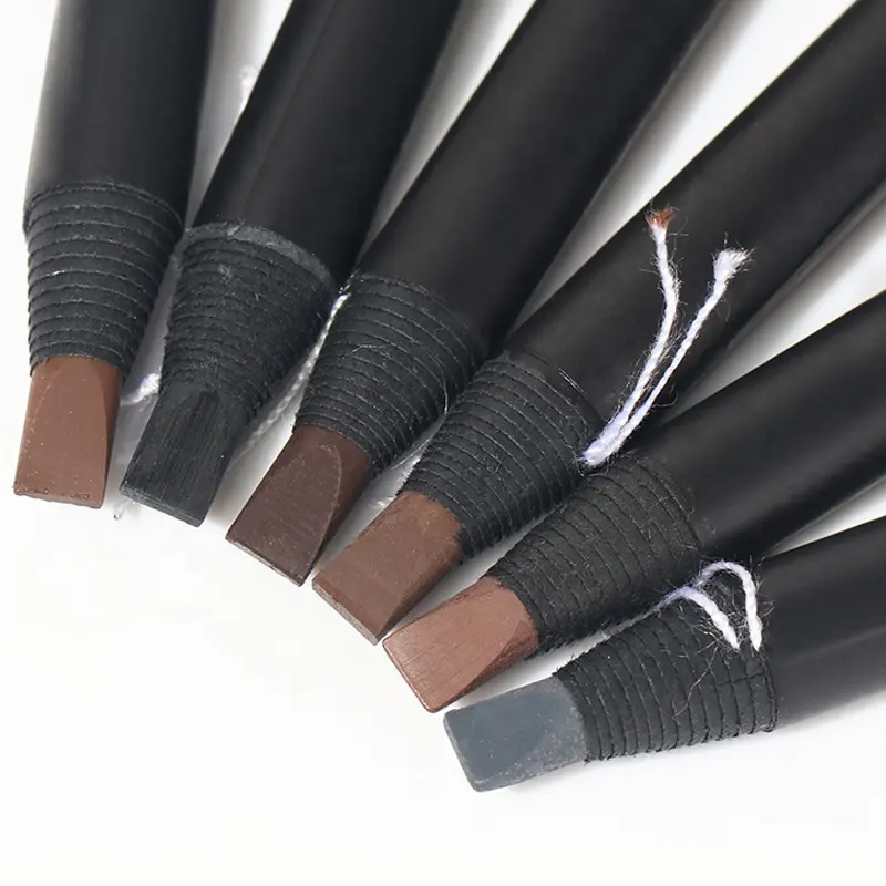 Wholesale Private Label Waterproof Microblading Eyebrow Pencil with Brush Cosmetic Peel Off Brow Pencil Permanent Makeup Supply