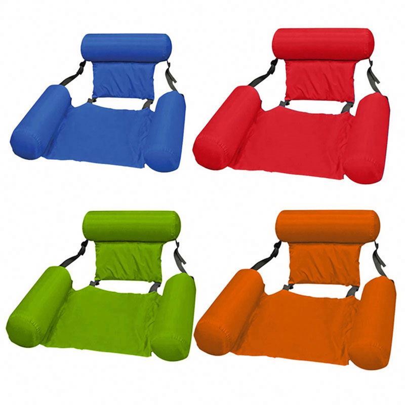 Summer Inflatable Foldable Floating Row Swimming Pool Water Hammock Air Mattresses Bed Beach Water Sports Lounger Chair PVC