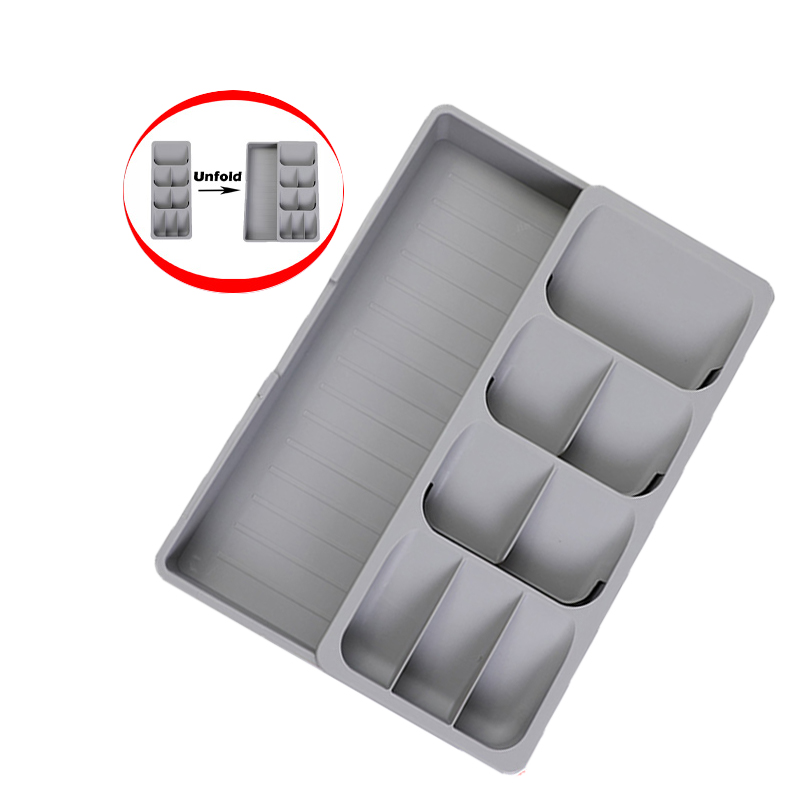 Multifunction Kitchen Drawer Organizer Utensils Tableware Plastic Adjustble Cutlery Tray Separation Kitchen Shelf Organizer