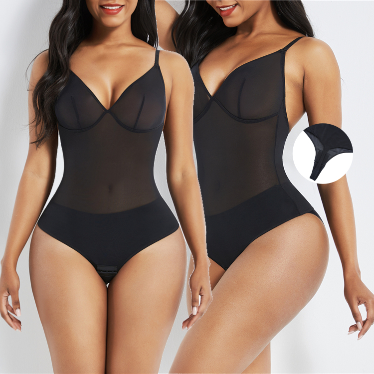 Высокое качество прозрачная сетка Full Body Shaper метка частного назначения стринги Корректирующее белье