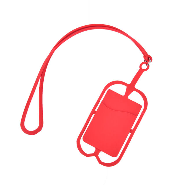 Silicone Mobile Cell Phone Lanyard phone back strap with card holder