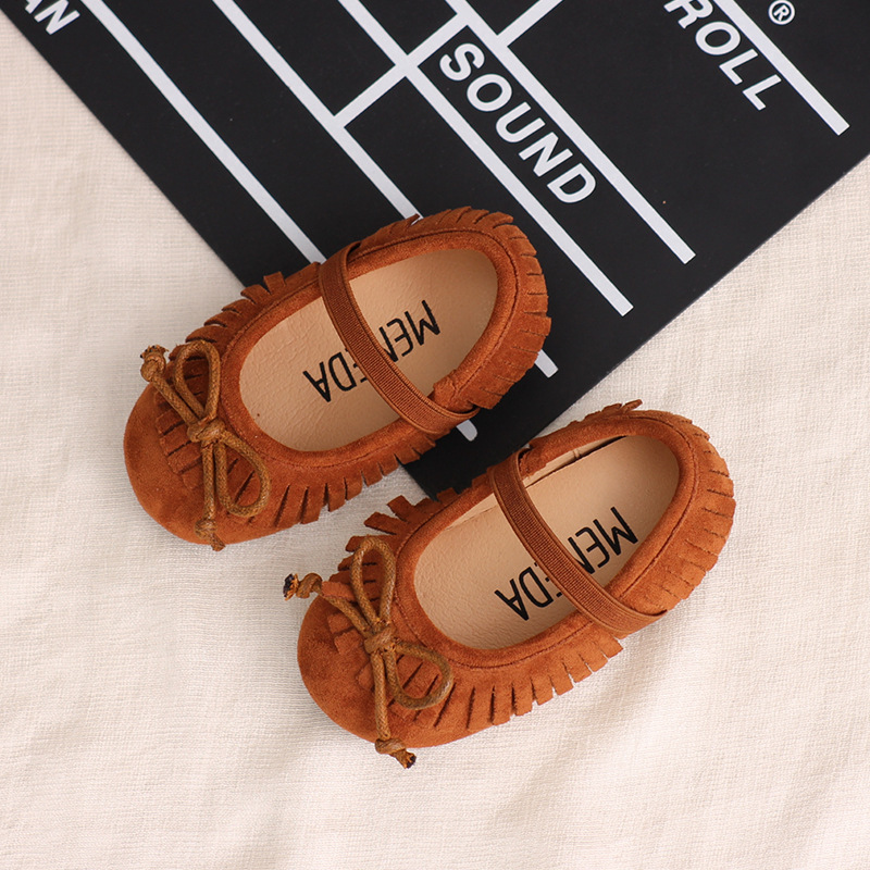 2021 Non-slip Soft Bottom Tassel Genuine Leather Baby Shoes For Toddlers Shoes Boys and Girls