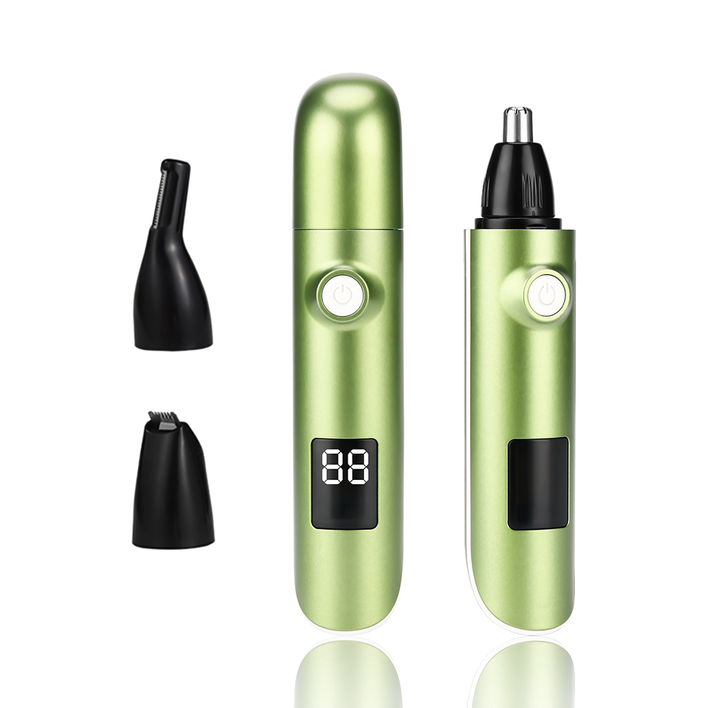 PRITECH Shaved Nose Nose Trimmer Set LED Display USB Rechargeable Electric Ear Nose Hair Trimmer Plastic Customized 3 in 1 Logo
