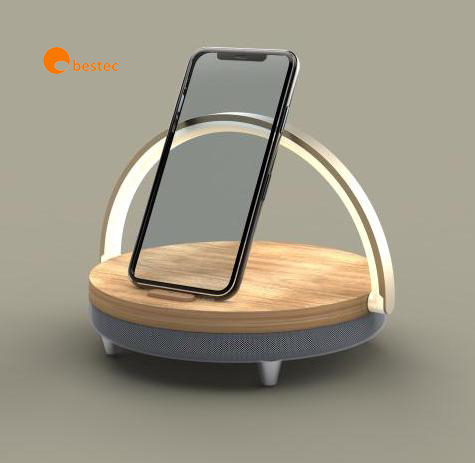 Высококачественный и стильный смартфон 3 в 1, беспроводная зарядная подставка с 10 Вт ночным освещением, беспроводной динамик