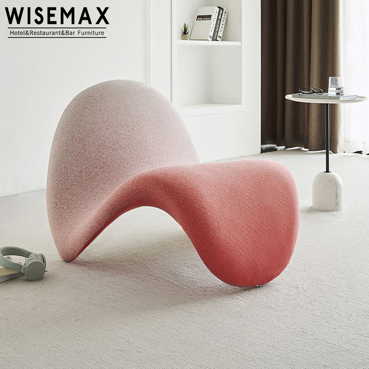 WISEMAX FURNITURE New creative design nordic fabric chair living room gradient color leisure sofa chair