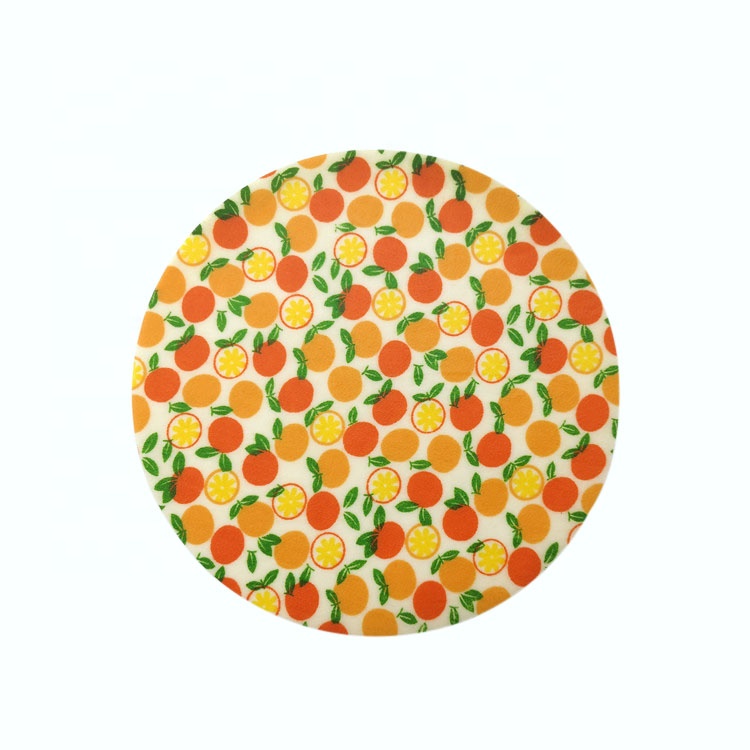 Reusable and eco friendly circular edge beeswax food wraps