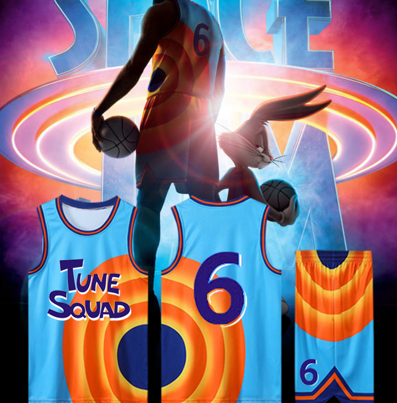 Latest Trend OEM/ODM Custom Basketball Jerseys Spaces Jam 2 New Legacy Blue Basketball Kit Set