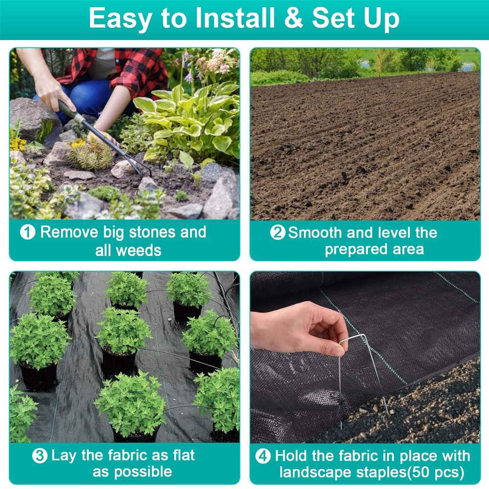 100g 120g UV Protection Agriculture Garden PP Woven Landscape Fabric Ground Cover Weed Control Mat