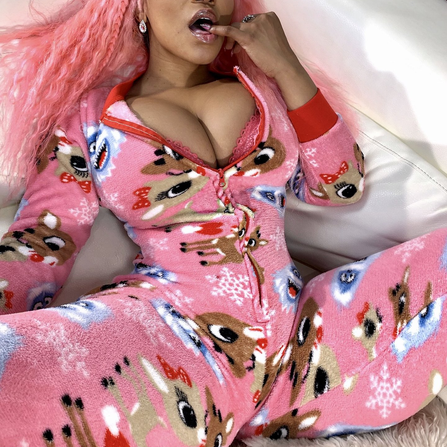 Au t um Winter women's sleepwear Butt Flap Front Zipper Bodysuit Cartoon Printed One s i e Sleepwear Pajamas sexy pajamas