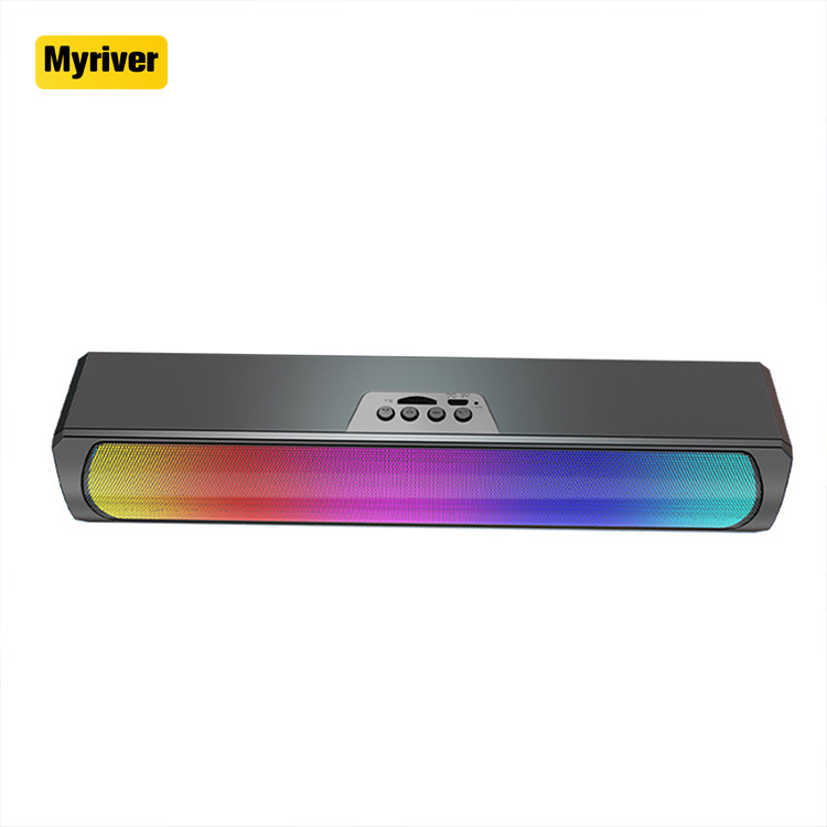 Myriver Оптовая Продажа Rgb компьютерная звуковая панель Hifi стерео звук Bt 5,0 3,5 мм Aux-In Plug портативные беспроводные настольные колонки для ПК ТВ