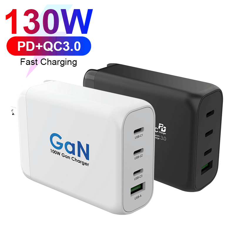Горячее предложение, новые продукты, 4 порта 130 Вт Quick Charge QC3.0 USB-C PD настенный адаптер USB умное устройство для зарядки