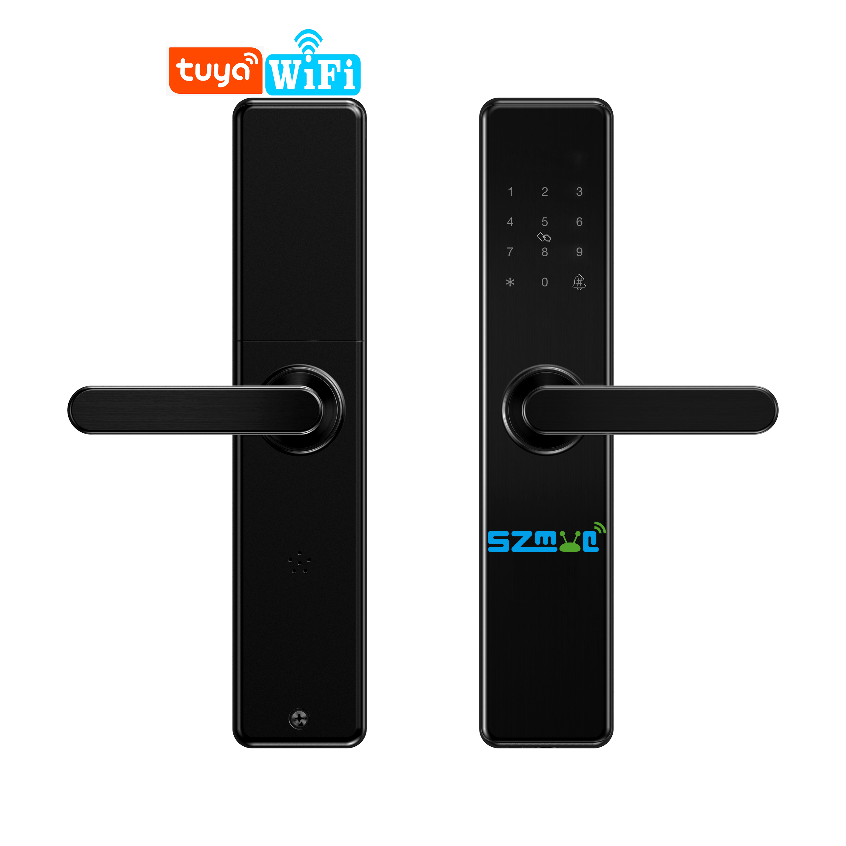 Умный дверной замок Tuya с Wi-Fi, электронная система, сканер отпечатков пальцев, пароль, карта, ключ, приложение для деревянных дверей