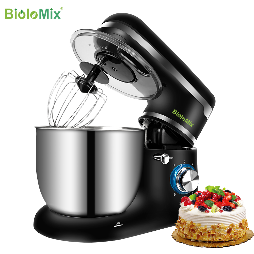 BioloMix 5L чаша из нержавеющей стали миксер 6-ступенчатая кухонный блендер крем взбивалка для яиц торт тестомешалка в виде рыбьего хвоста хлебопечка