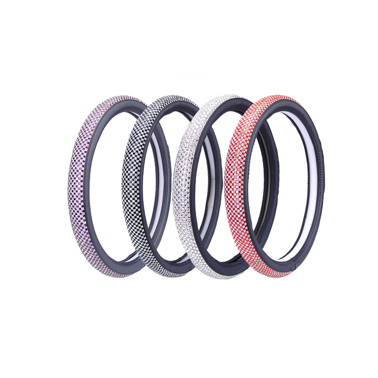 Bling set with Rhinestones Crystals Car Anti-skid Durable Diamond no drop Automotive Interior Car Steering Wheel Cover
