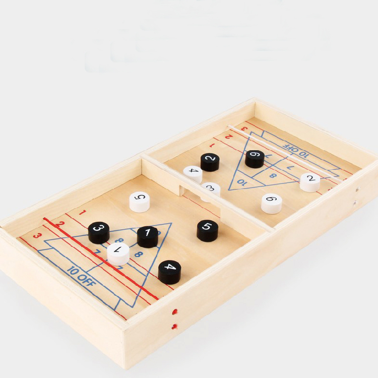 2 в 1 настольный деревянный Быстрый слинг шайба доска shuffleboard игра