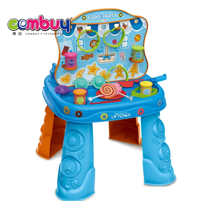 Hot sale children small clay set 2 in 1 plastic play toy tool table
