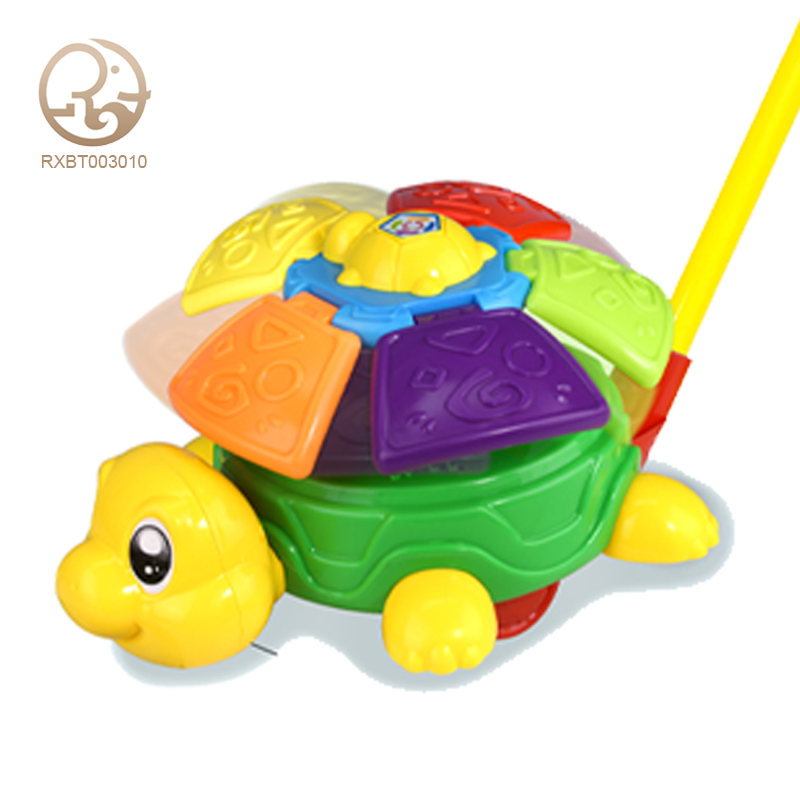 Factory Supply 2024 Hot Selling Baby Walker Toys Kid's Animal Shaped Trolley Turtle Sliding Sound Rotating Children's Play Toy